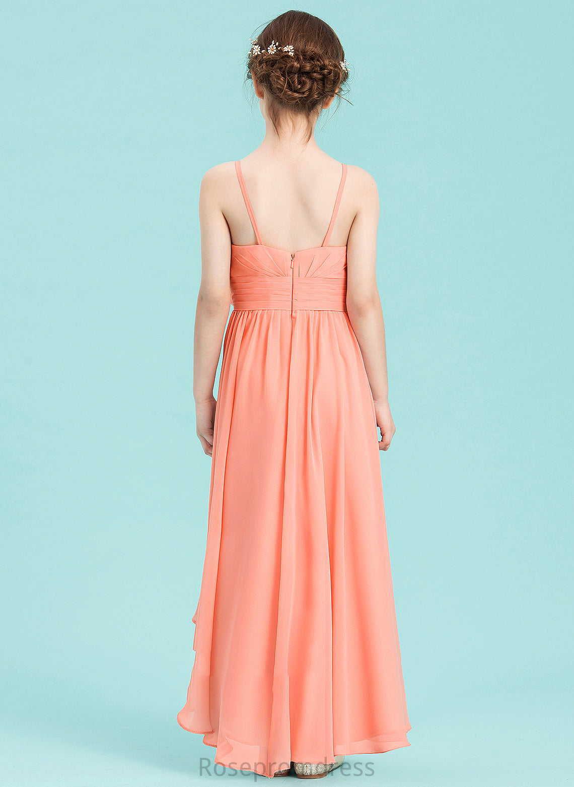 Flower(s) Asymmetrical With Chiffon Ruffle Junior Bridesmaid Dresses Sweetheart A-Line Winnie