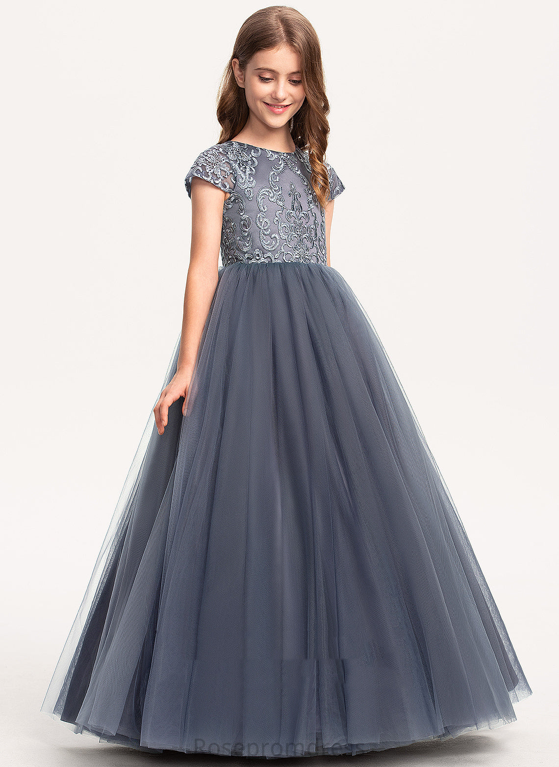 Janessa Flower Girl Dresses Sleeves Dress Scoop Ball-Gown/Princess Short Neck Girl Floor-length Flower Tulle -