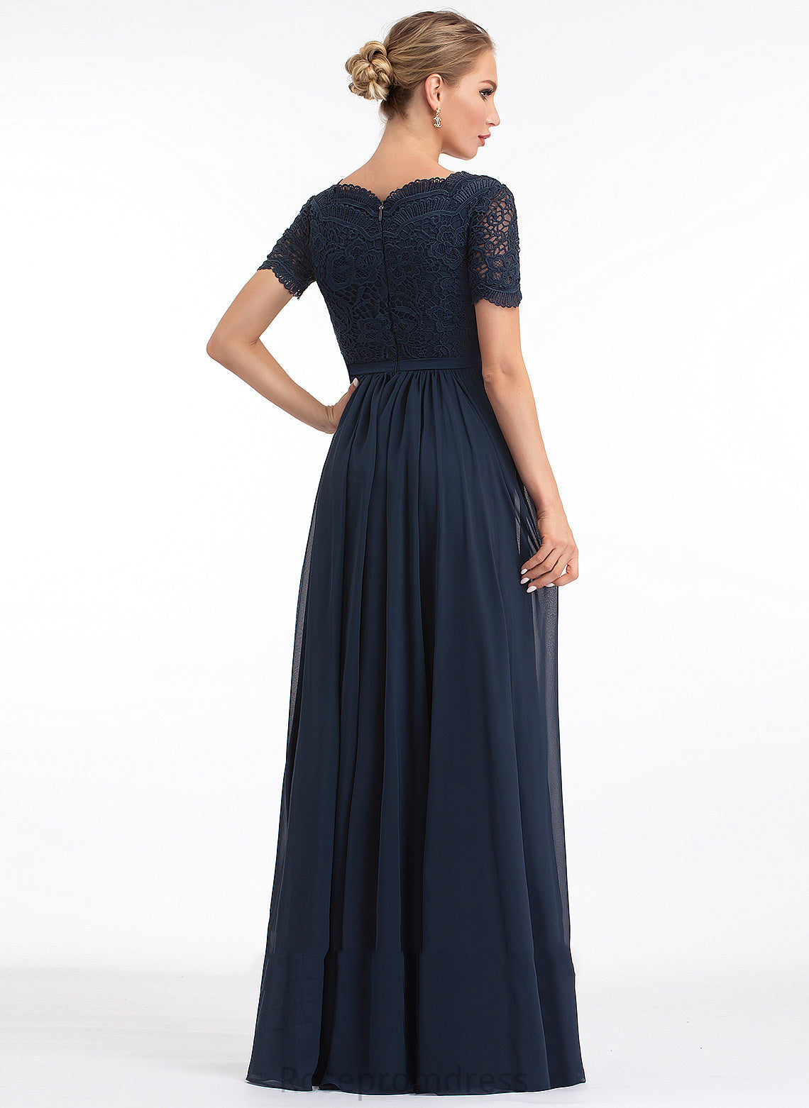 Sleeve Lace V-neck Neckline Floor-Length Fabric Length A-Line Silhouette Layla Bridesmaid Dresses