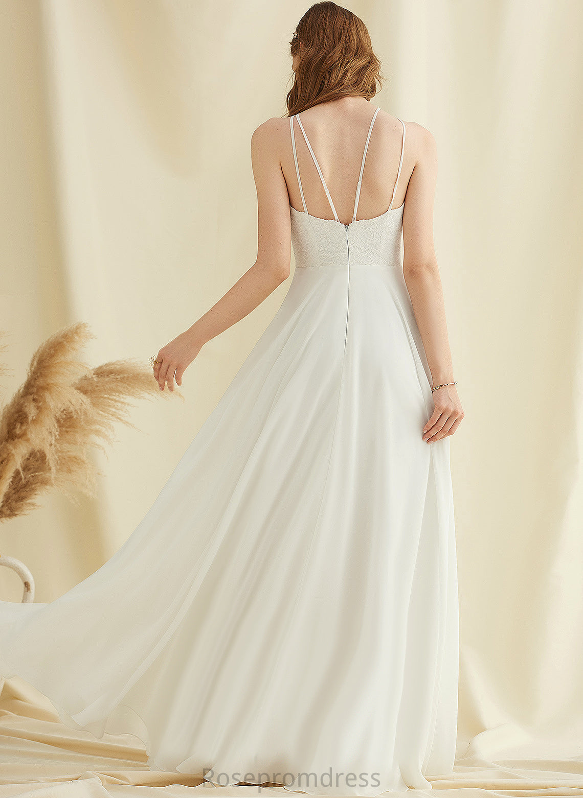 Dress Wedding Miley A-Line Wedding Dresses Chiffon Floor-Length Lace