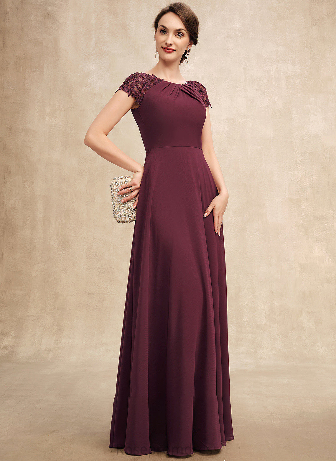 Dress Lace A-Line of Mother Scoop Neck With Brisa Mother of the Bride Dresses Bride the Chiffon Ruffle Floor-Length