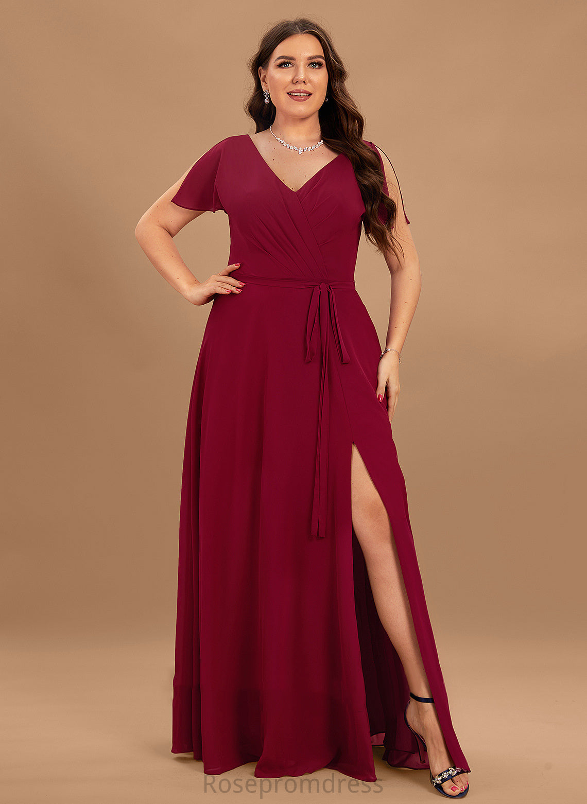 V-Neck Ellie A-line Chiffon Formal Dresses Dresses