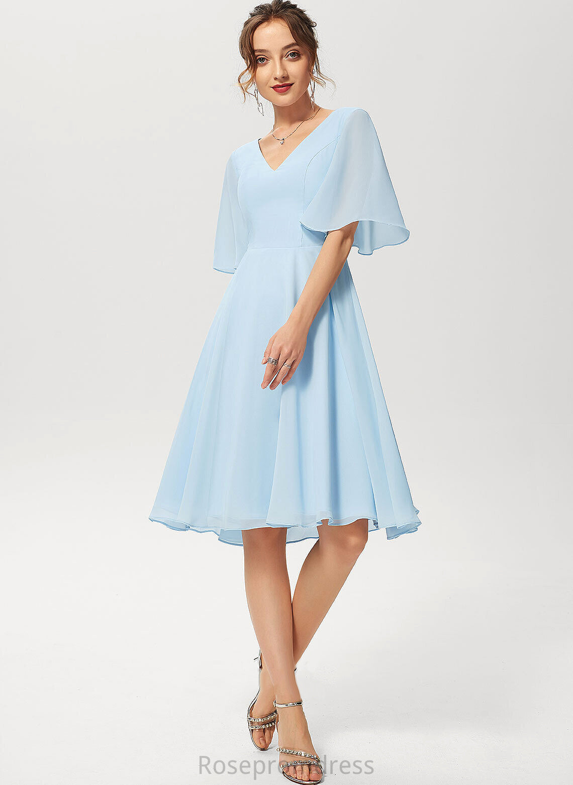 Cocktail Dresses Sarah V-neck Knee-Length Chiffon Cocktail A-Line Dress