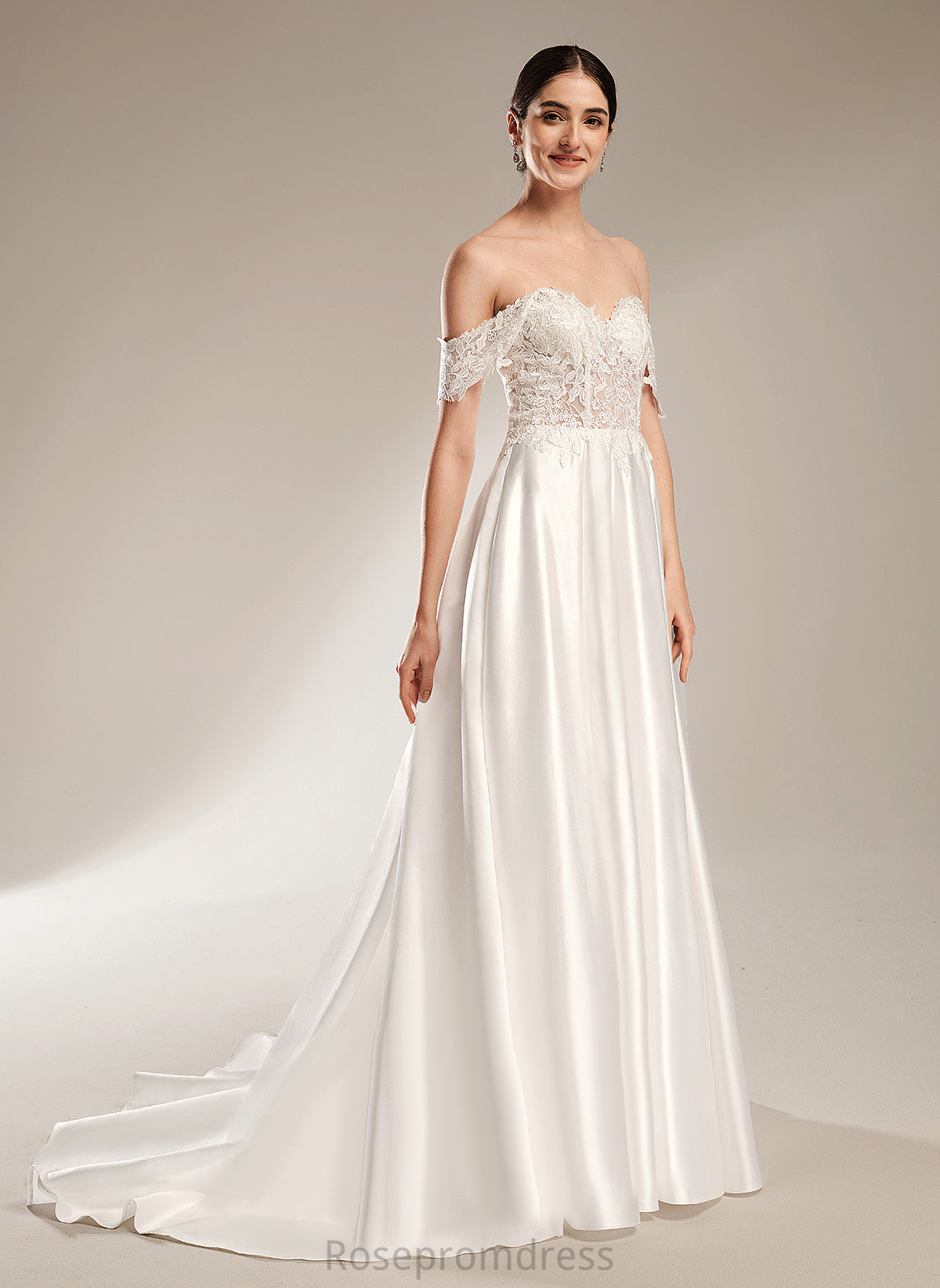 Wedding Ball-Gown/Princess Sweetheart Satin Sequins Train Dress Lace With Wedding Dresses Carleigh Chapel