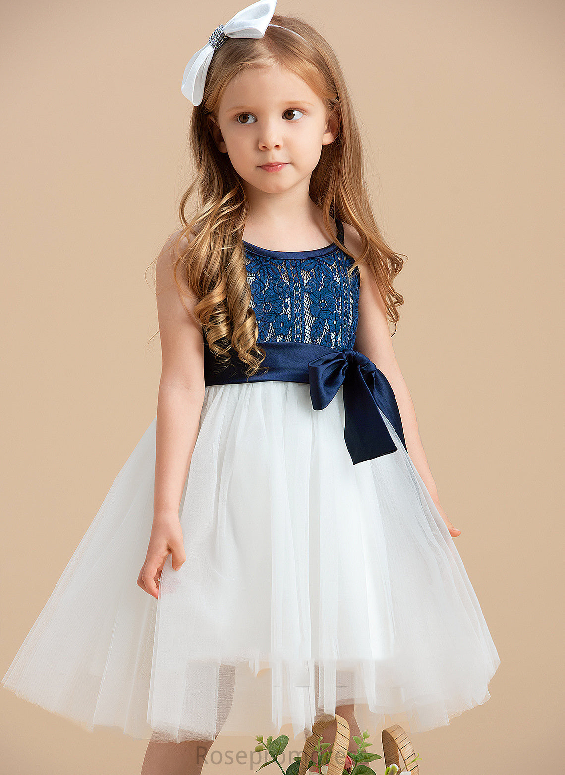 Flower A-Line Sleeveless Knee-length Scoop Girl Flower Girl Dresses Neck - Dress Tulle/Lace Jakayla