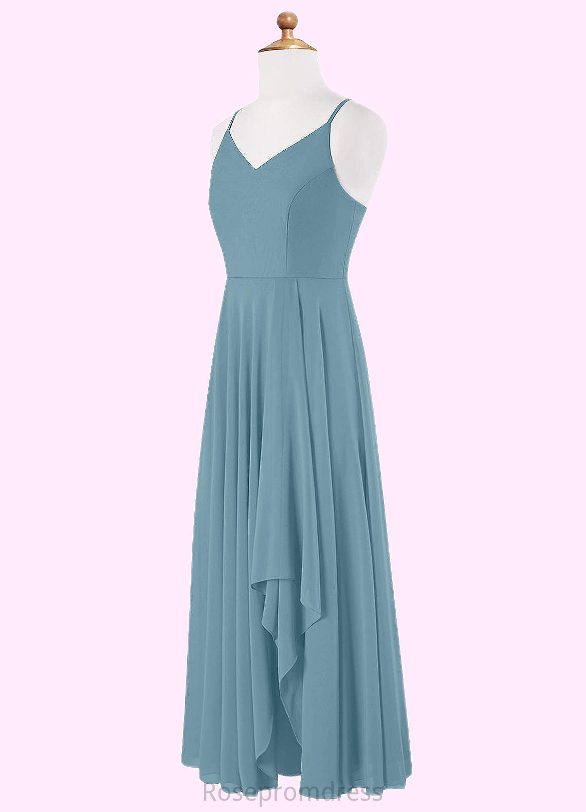 Hillary A-Line Ruched Chiffon Floor-Length Junior Bridesmaid Dress SRSP0019978