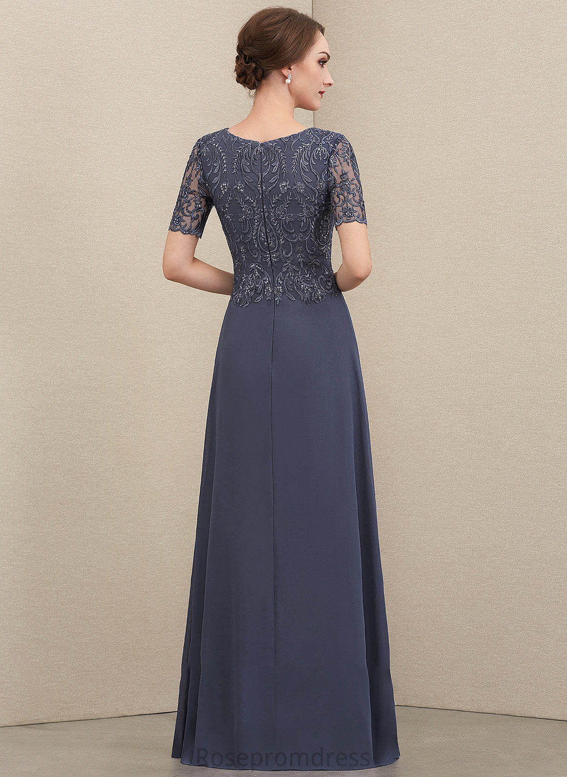 Dress Camryn Bride Neck Chiffon Mother of the Bride Dresses the Lace of Floor-Length Scoop Mother A-Line