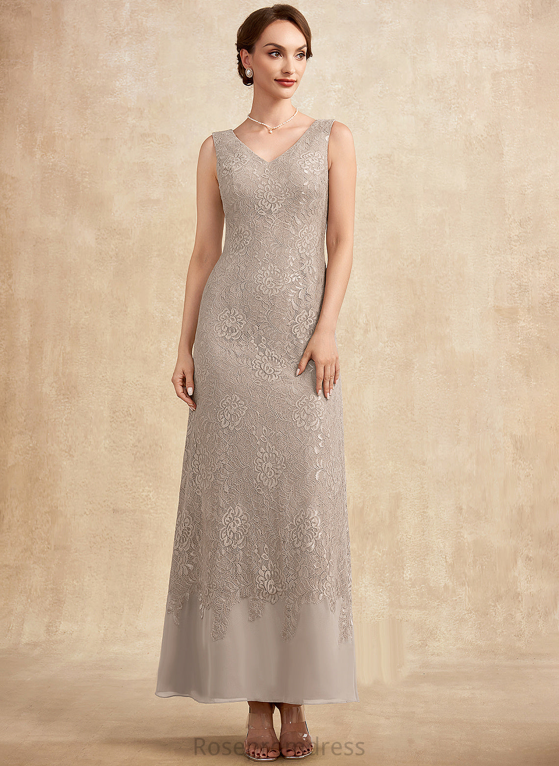 Bride Dress the Mother of the Bride Dresses Dayana Mother Chiffon V-neck of A-Line Ankle-Length Lace