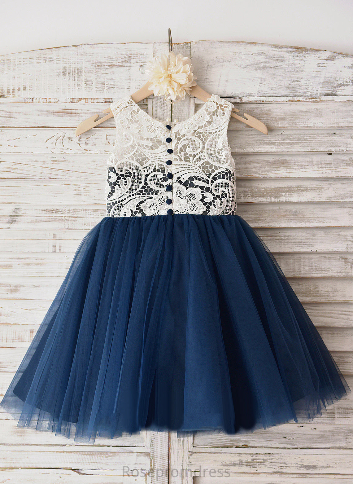 Knee-length - A-Line Flower Flower Girl Dresses Neck Scoop Tulle Lace Dress Girl With Anika Sleeveless