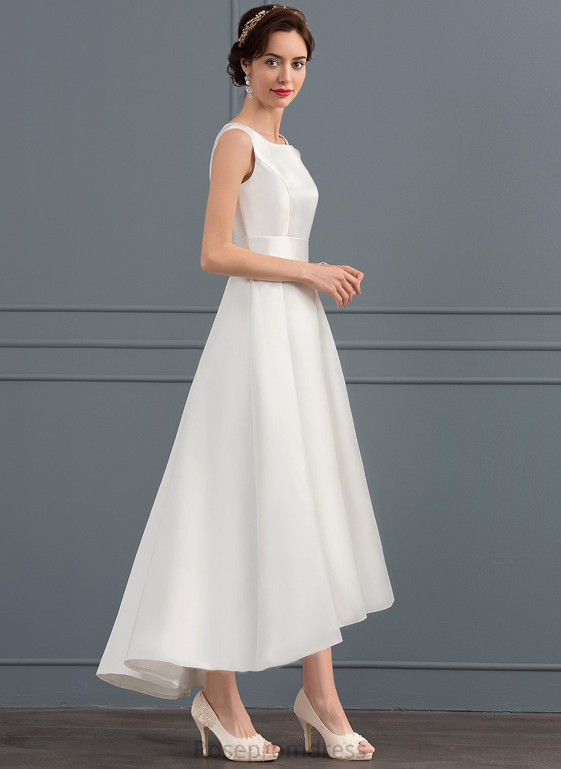 Zaniyah Satin Asymmetrical A-Line Wedding Dresses Dress Square Wedding