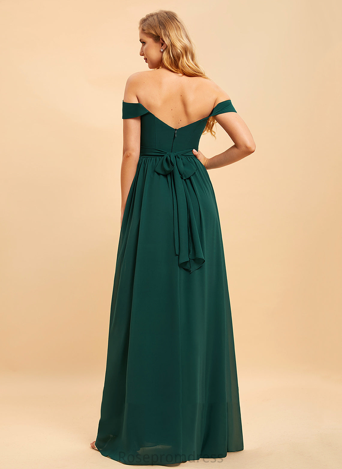 Neckline Embellishment Silhouette Off-the-Shoulder Length Fabric Floor-Length SplitFront A-Line Genevieve Tea Length Sweetheart Bridesmaid Dresses