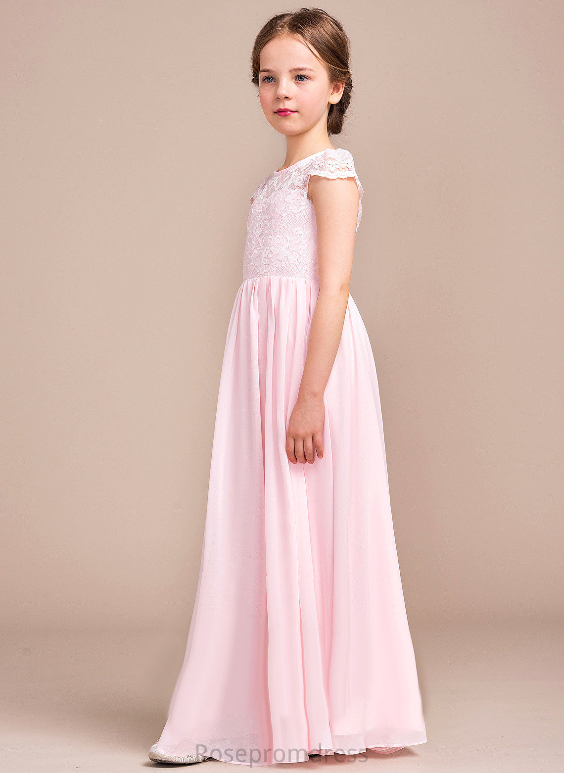 Floor-length Scoop A-Line/Princess Neck Dress Flower Madalyn Sleeveless Chiffon/Lace Girl Flower Girl Dresses -