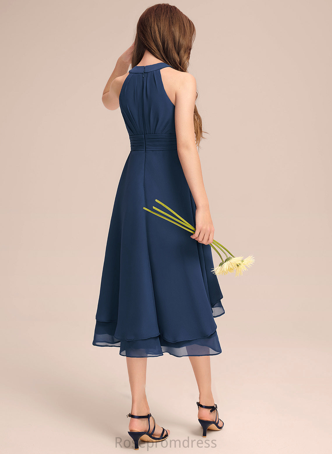 Chiffon With Neck Ruffles Micah Junior Bridesmaid Dresses Scoop A-Line Asymmetrical