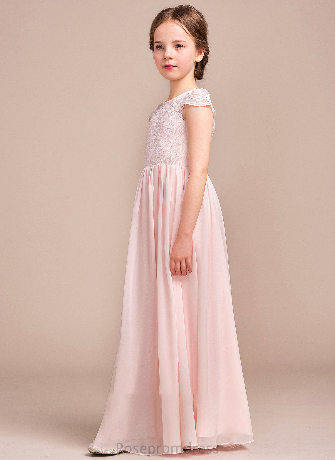 A-LineScoopNeckFloor-LengthChiffonLaceJuniorBridesmaidDress#81155 Sanai Junior Bridesmaid Dresses