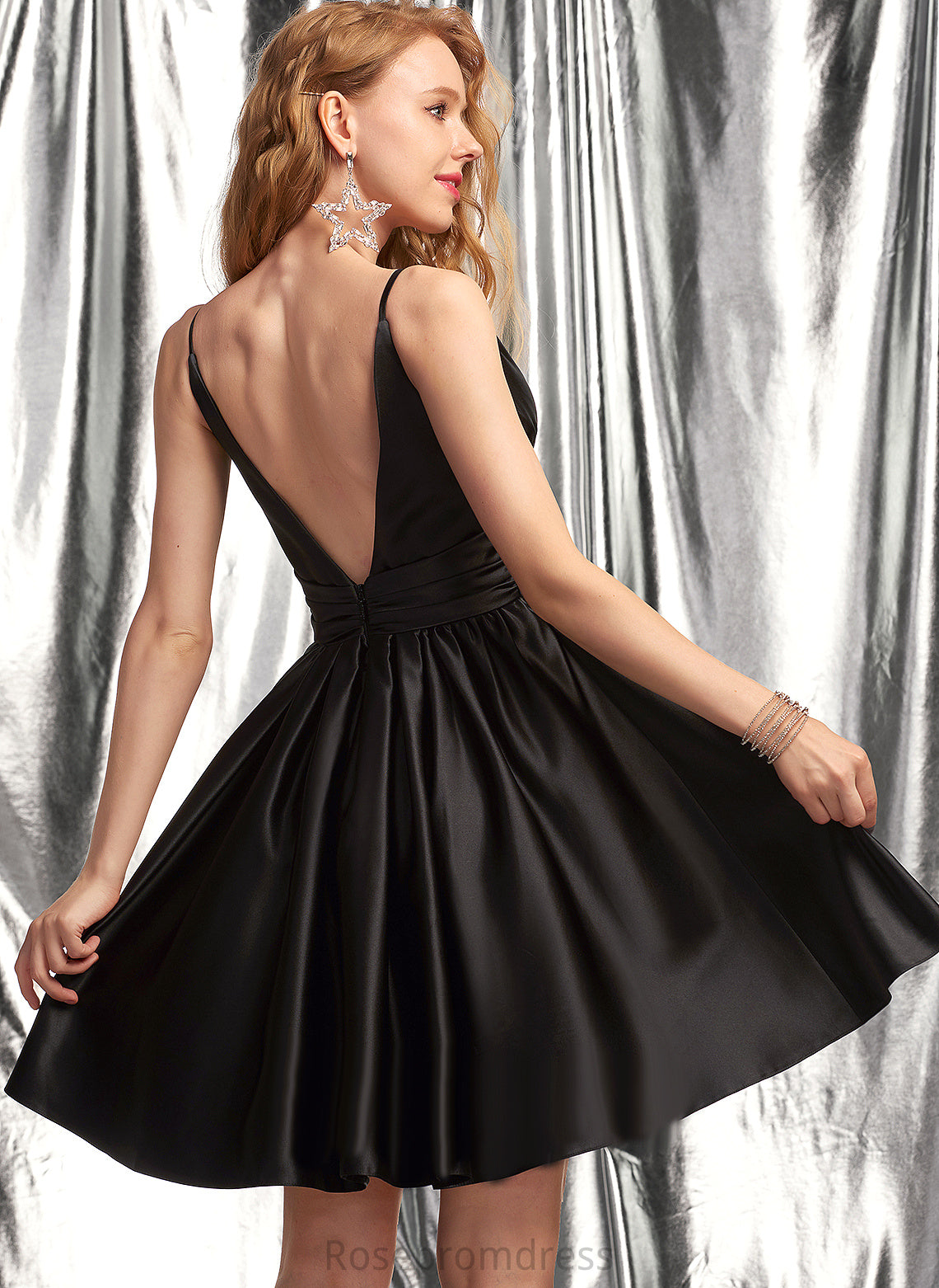 Homecoming Dresses V-neck Kaila Homecoming Dress A-Line Satin Short/Mini