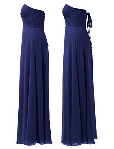 A-Line Chiffon Bridesmaid Dress Strapless Long Prom Evening Gown