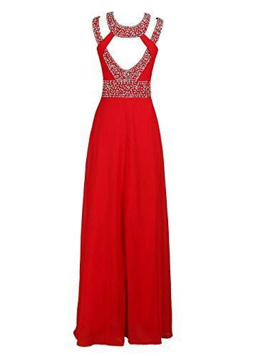 Beaded Bridesmaid Evening Party Prom Chiffon Gown Dress Prom Dresses RS538