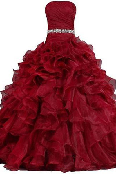 Pretty Ball Gown Quinceanera Dress Ruffle Prom Dresses RS227