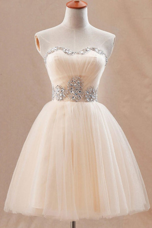 2024 Homecoming Dresses A Line Sweetheart Tulle With Beading Short/Mini