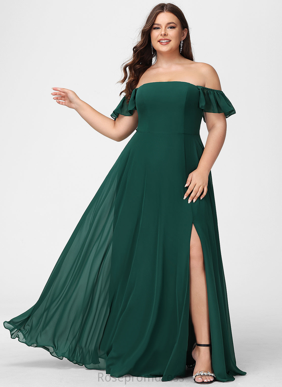 Embellishment Neckline Length Fabric A-Line Silhouette Off-the-Shoulder Floor-Length SplitFront Millie Floor Length Sleeveless Bridesmaid Dresses