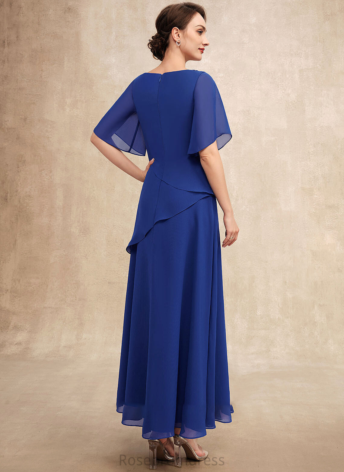 Dress Mother of the Bride Dresses of Neck Ankle-Length Chiffon Beading Scoop Alanna A-Line With Bride Mother the