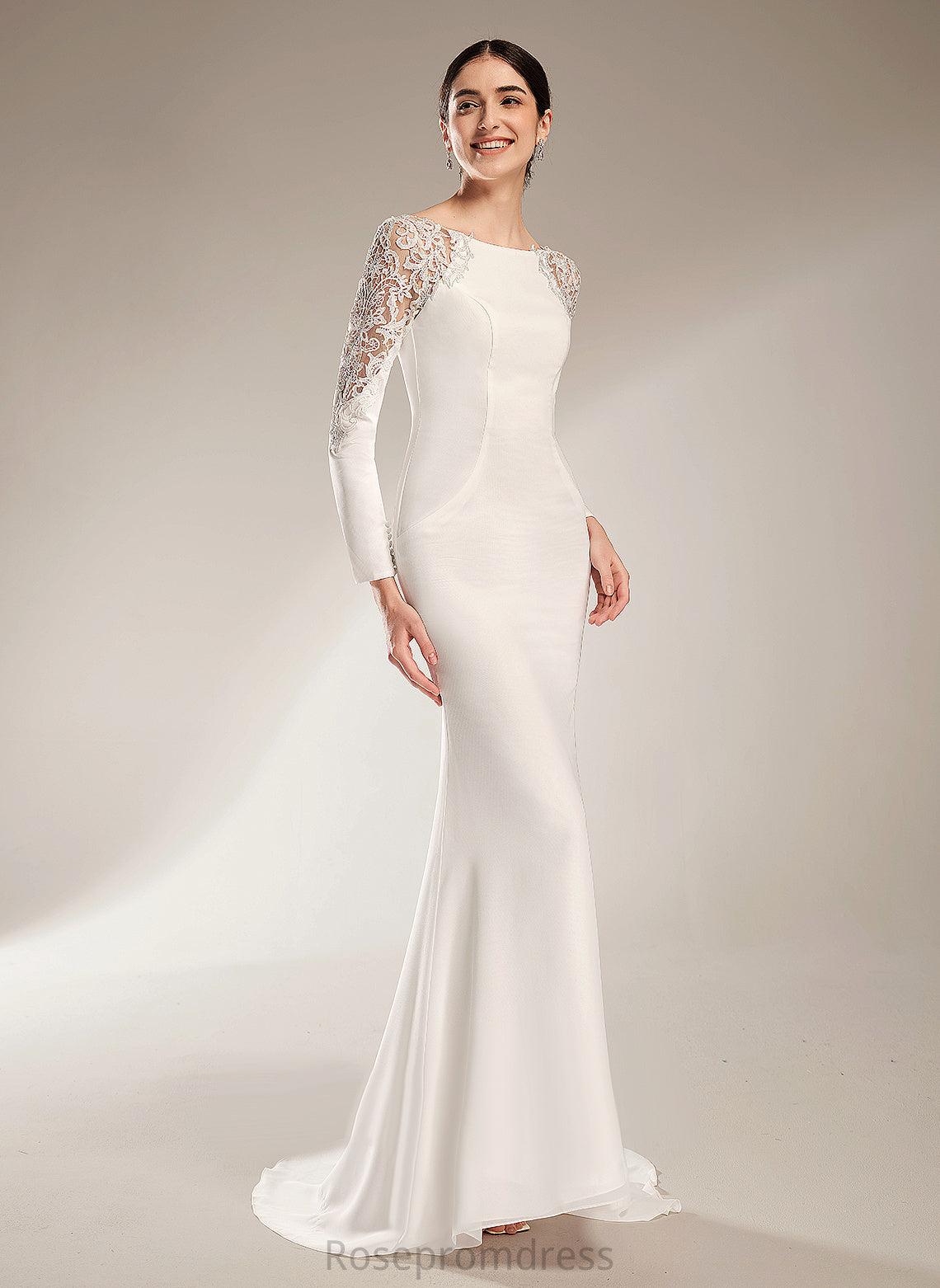 Scoop Neck Train Court Wedding Chiffon With Wedding Dresses Dress Trumpet/Mermaid Greta Lace