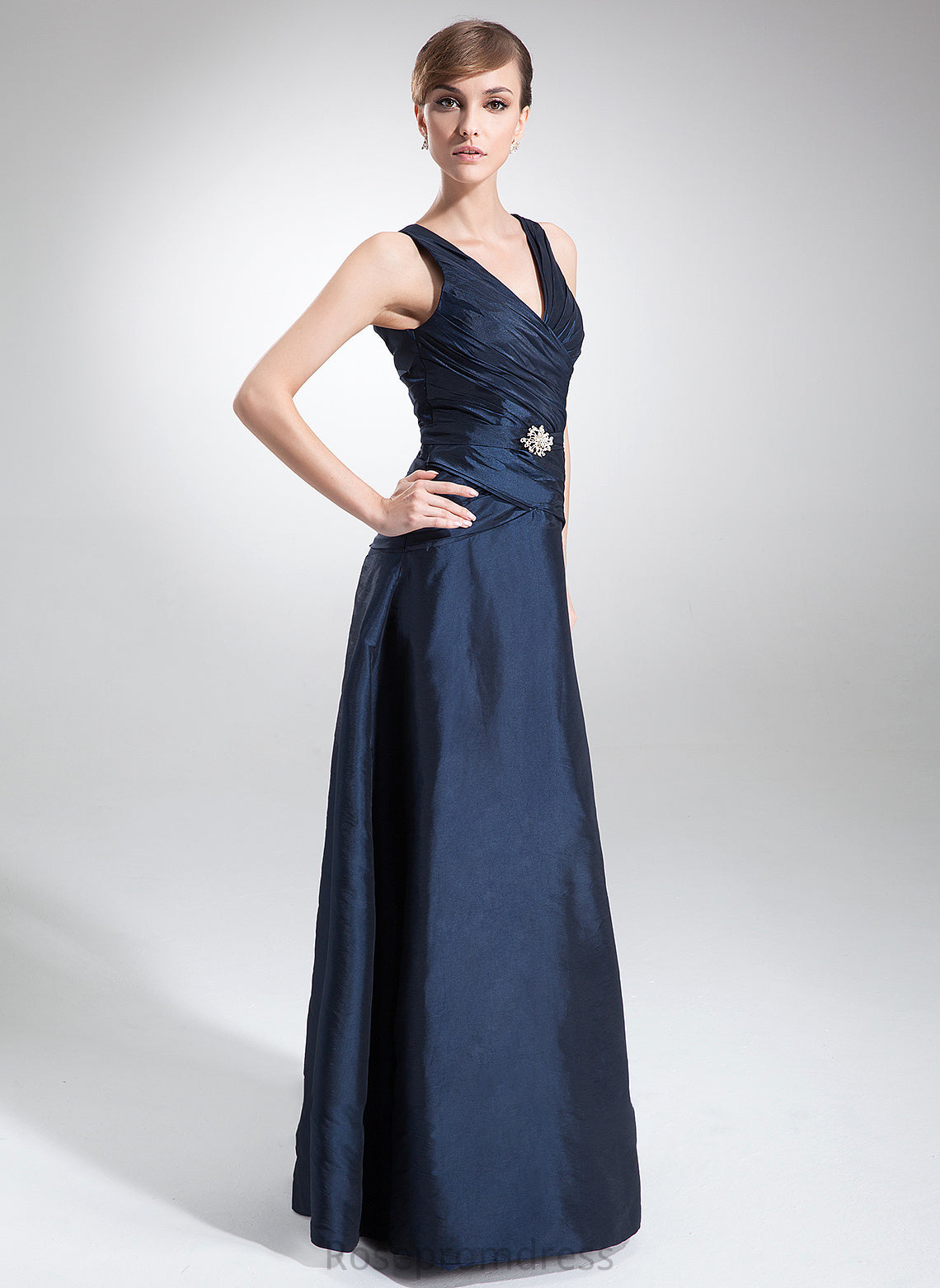 Mother of the Bride Dresses A-Line the of Bride Dress Tatiana Beading Taffeta Floor-Length V-neck Ruffle With Mother