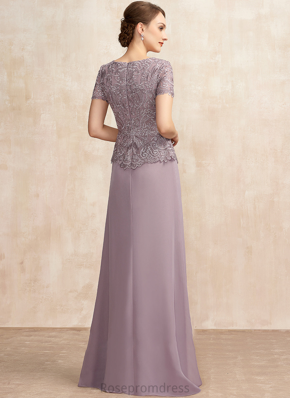 A-Line Neck Scoop Anahi of Floor-Length Lace Chiffon Mother of the Bride Dresses the Mother Dress Bride