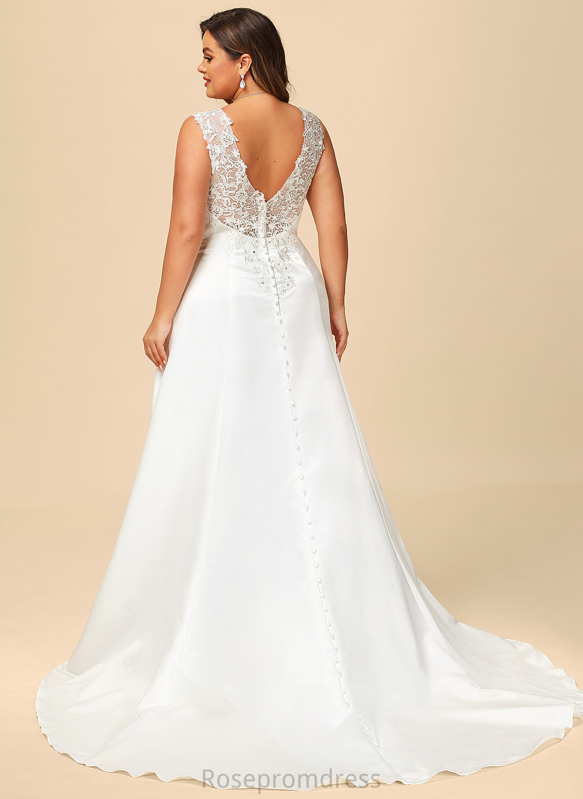 Train Dress With Satin Sweep Lace V-neck Kiera Wedding Dresses Sequins Wedding Ball-Gown/Princess Ruffle Beading