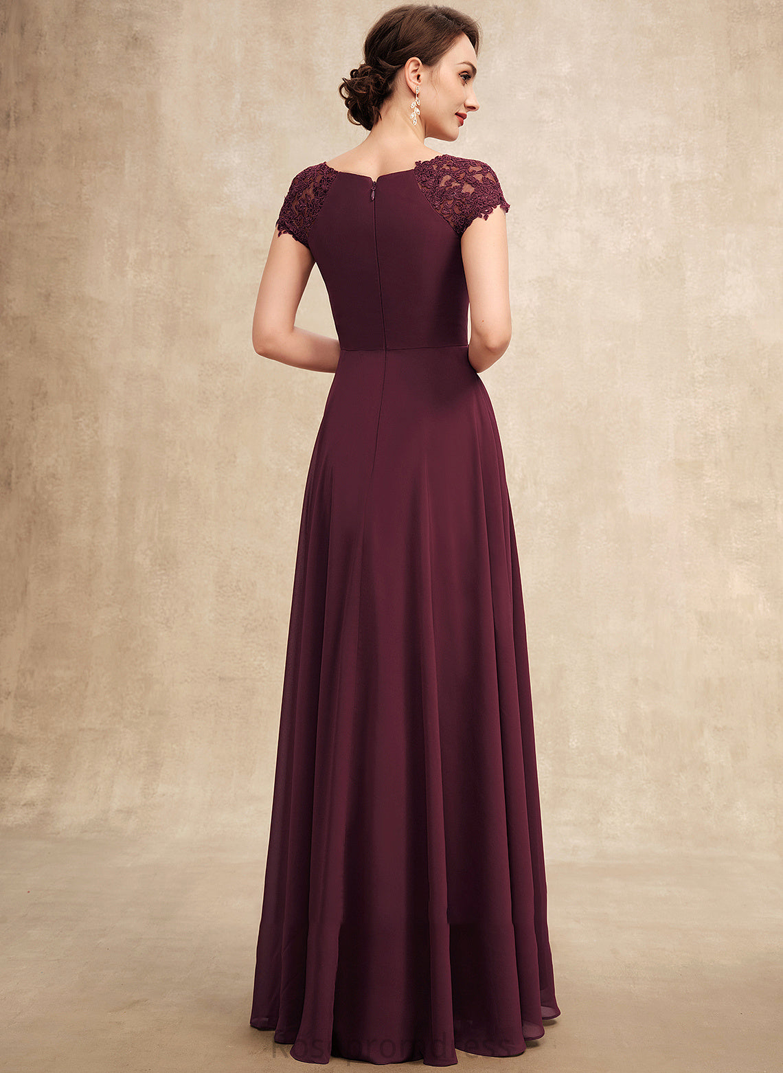 Dress Lace A-Line of Mother Scoop Neck With Brisa Mother of the Bride Dresses Bride the Chiffon Ruffle Floor-Length