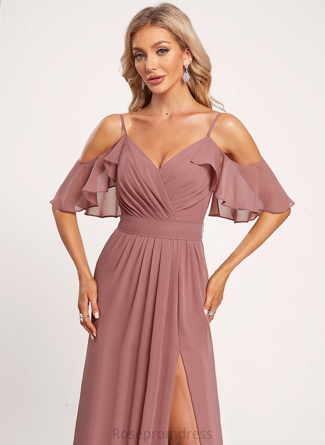 Silhouette Fabric V-Neck Neckline Floor-Length A-line Straps&Sleeves Length Jazlene Bridesmaid Dresses