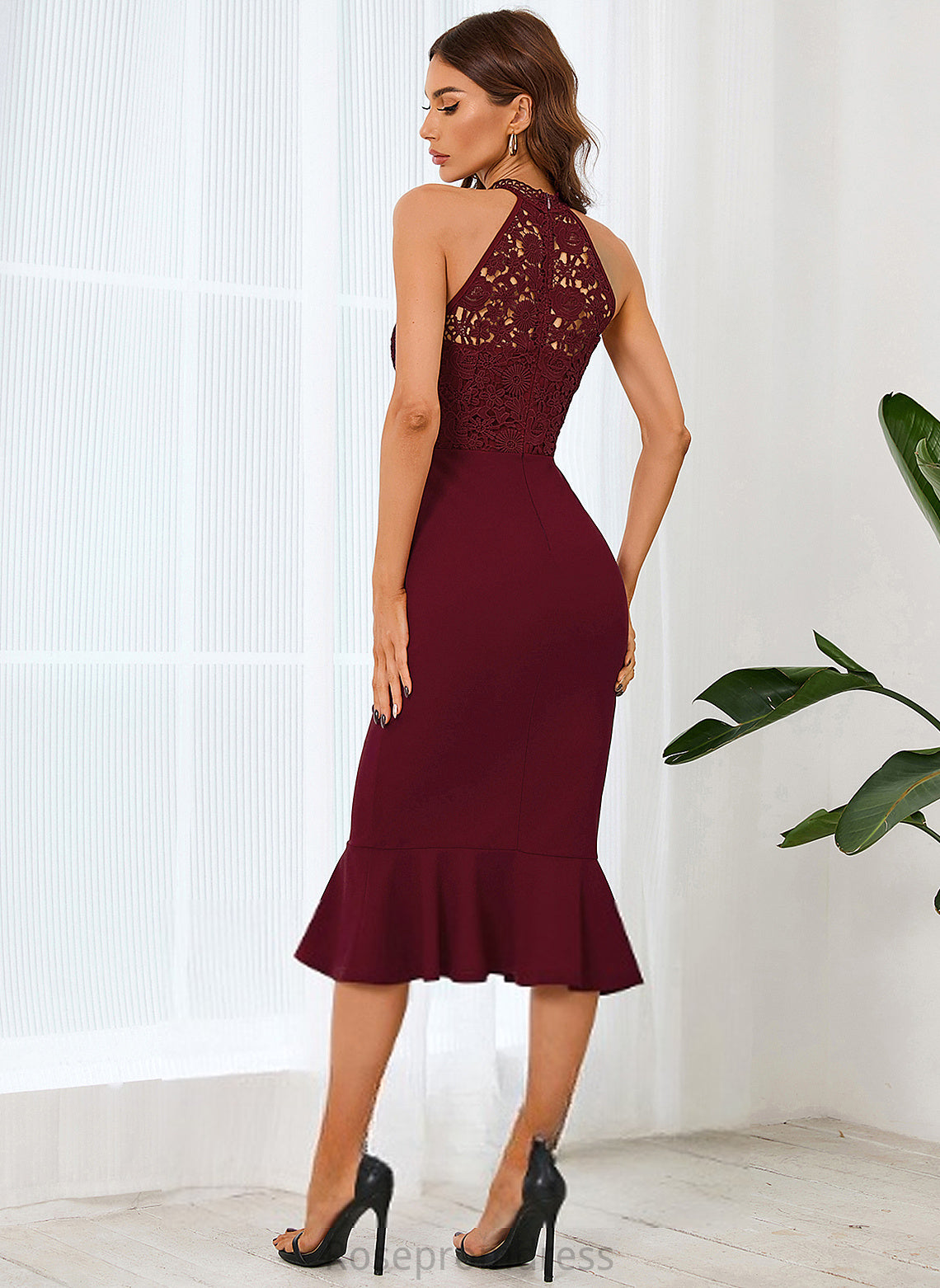 Neck Blends Bodycon Sexy Dresses Midi Janae Sleeveless Cotton Round Club Dresses