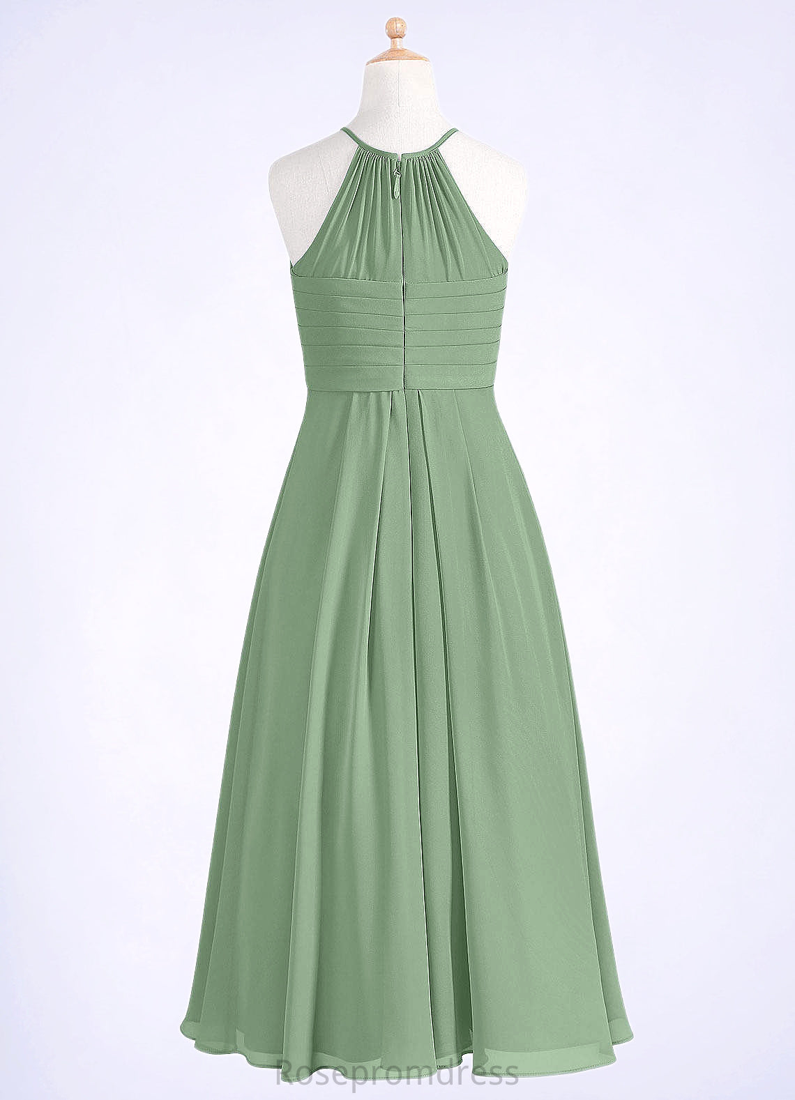 Florence A-Line Pleated Chiffon Floor-Length Junior Bridesmaid Dress SRSP0019989