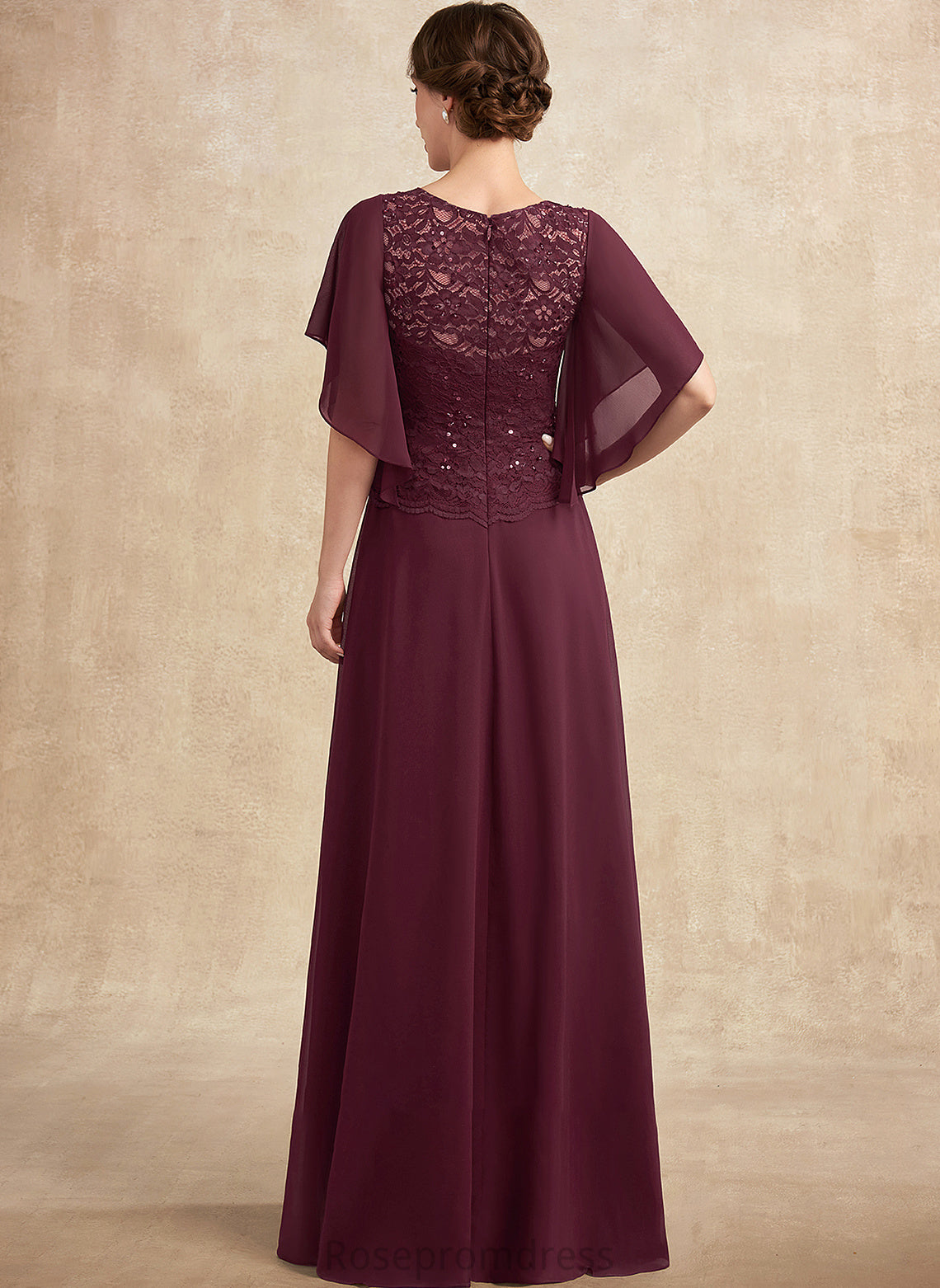 Neck the Dress Lace A-Line Chiffon Sequins Floor-Length of With Bride Mother of the Bride Dresses Paris Mother Scoop