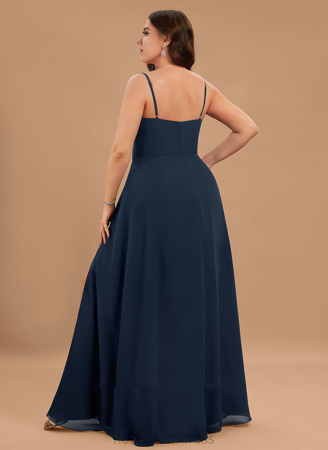 Embellishment Length Silhouette A-Line SplitFront Fabric Neckline Floor-Length SquareNeckline Laci Sleeveless A-Line/Princess Bridesmaid Dresses