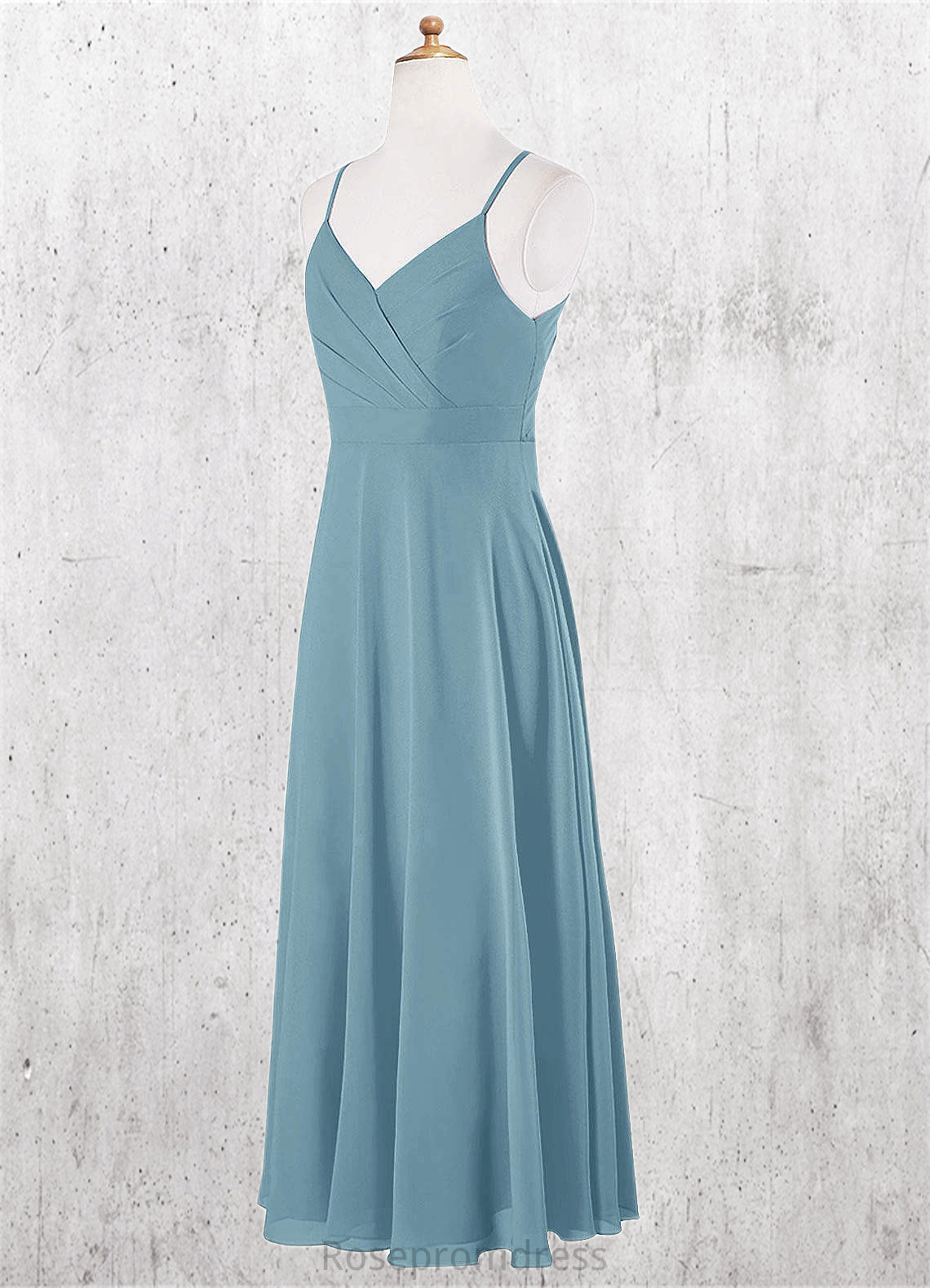 Mylie A-Line Pleated Chiffon Floor-Length Junior Bridesmaid Dress SRSP0019972