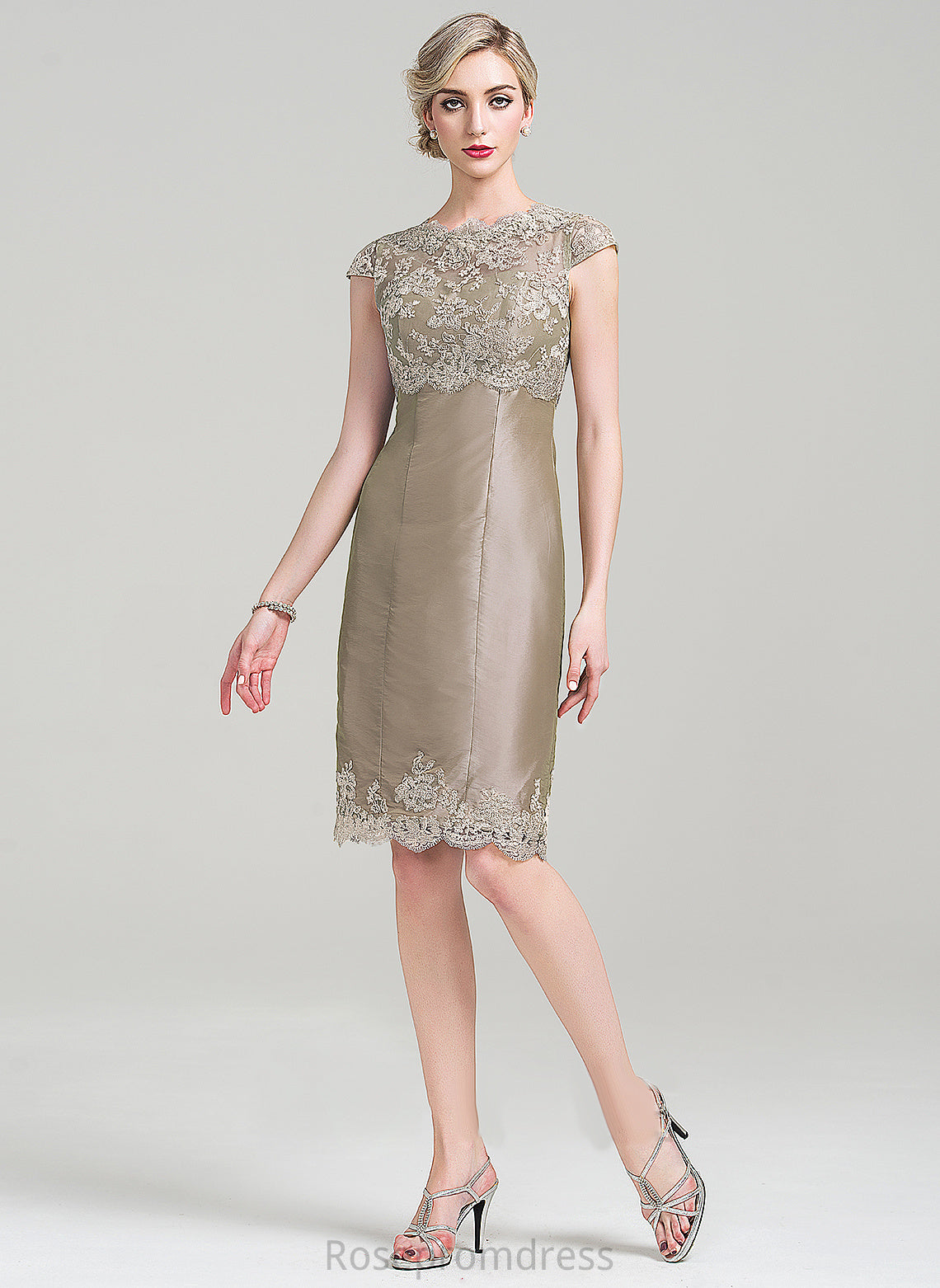 Mother of the Bride Dresses Neck Kailey Knee-Length the Taffeta Sheath/Column of Mother Dress Bride Scoop