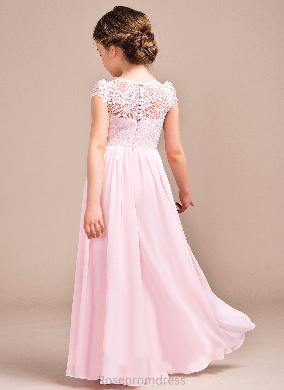 Floor-length Scoop A-Line/Princess Neck Dress Flower Madalyn Sleeveless Chiffon/Lace Girl Flower Girl Dresses -