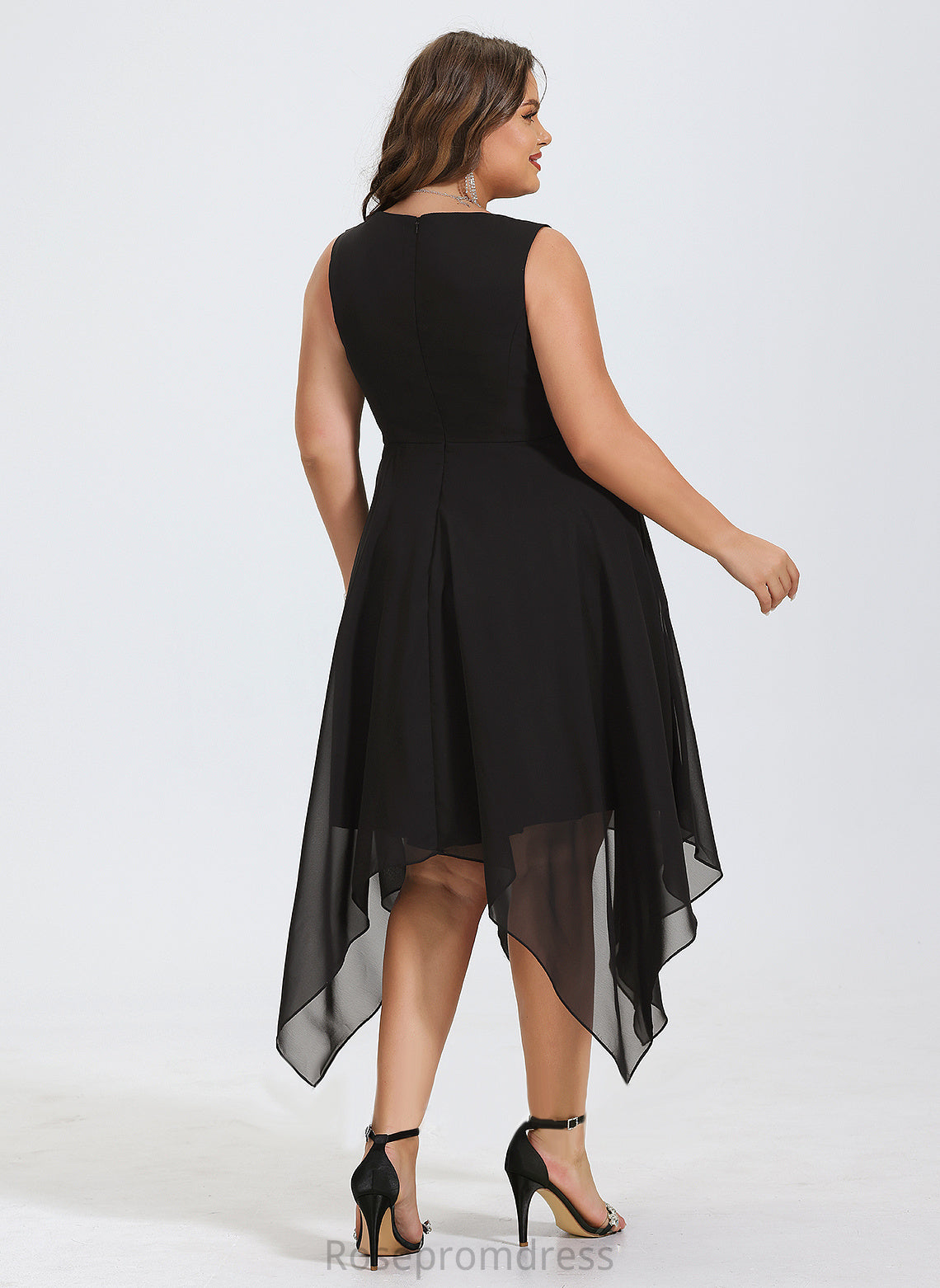 Dress V-neck Asymmetrical Chiffon A-Line Cocktail Dresses Bianca Cocktail