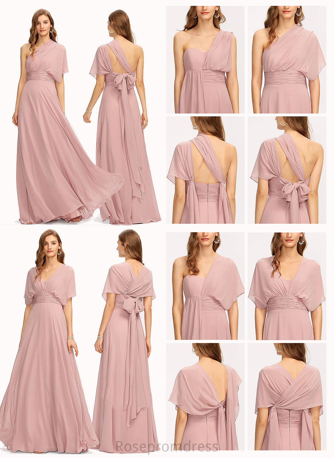 Halter Dresses Formal Dresses Chiffon Shoulder One A-line V-Neck Kaitlynn