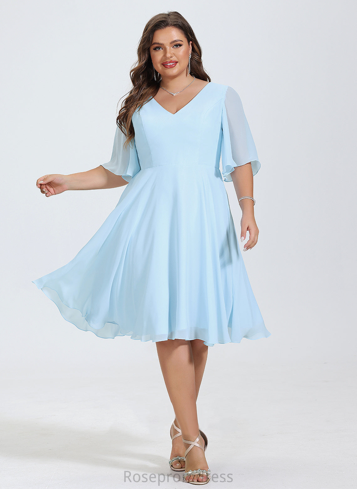 Cocktail Dresses Sarah V-neck Knee-Length Chiffon Cocktail A-Line Dress