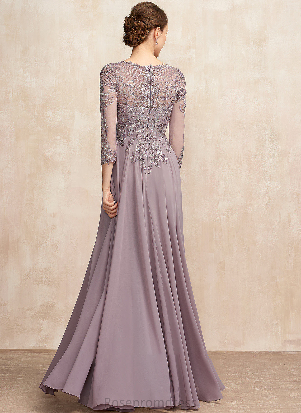 Sequins of Mother A-Line Dress Payten Floor-Length the With Mother of the Bride Dresses Bride Neck Chiffon Lace Scoop