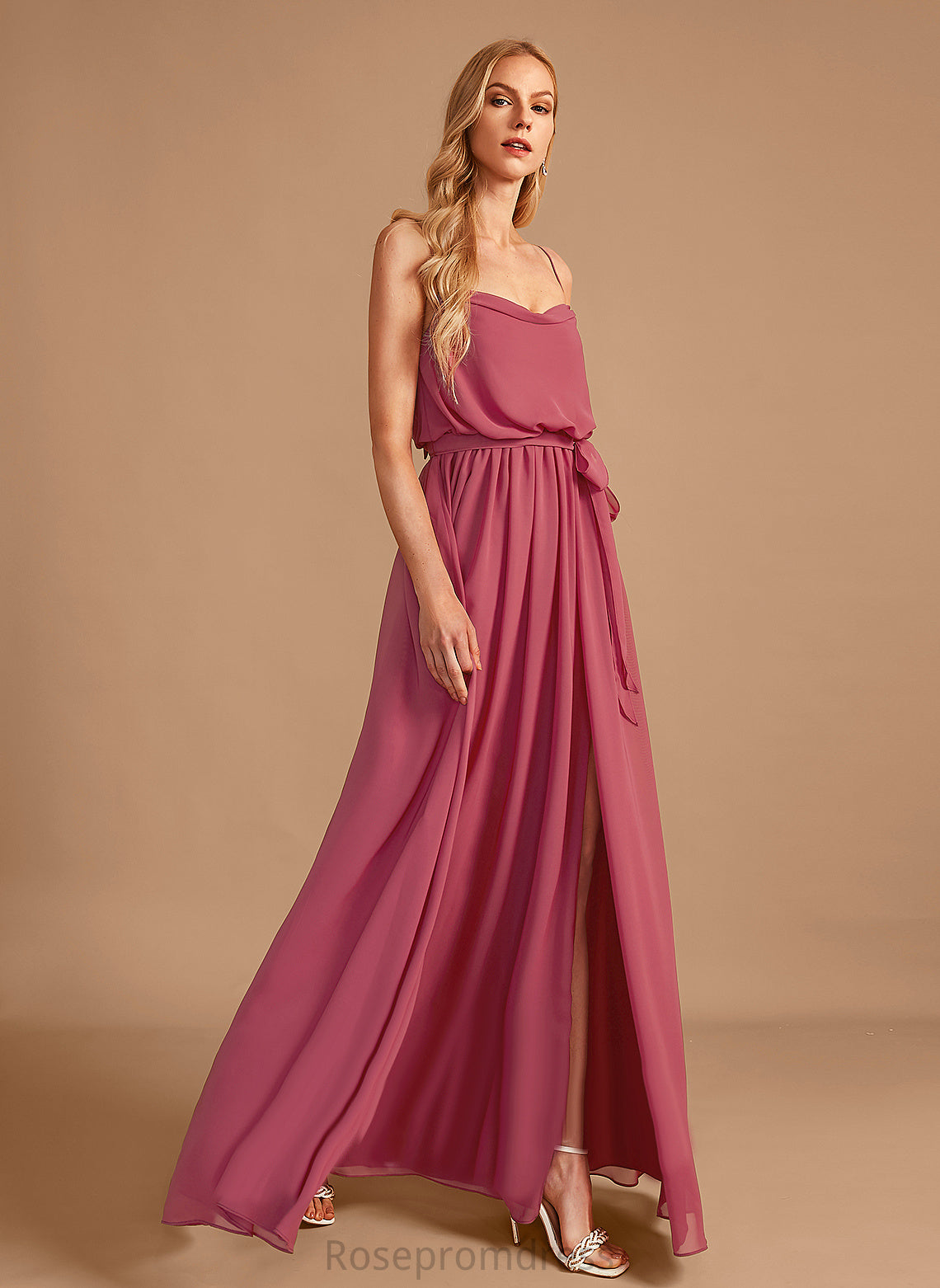 Cowl Fabric Silhouette Neckline Floor-Length A-line Length Straps&Sleeves Elisabeth Bridesmaid Dresses