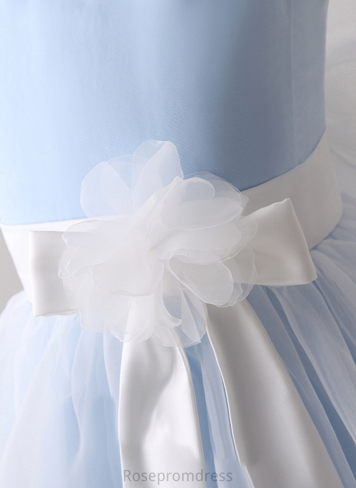 Knee-length - A-Line Sleeveless With Beading/Flower(s)/Bow(s) Girl Neck Dress Flower Girl Dresses Organza Flower Gertie Scoop