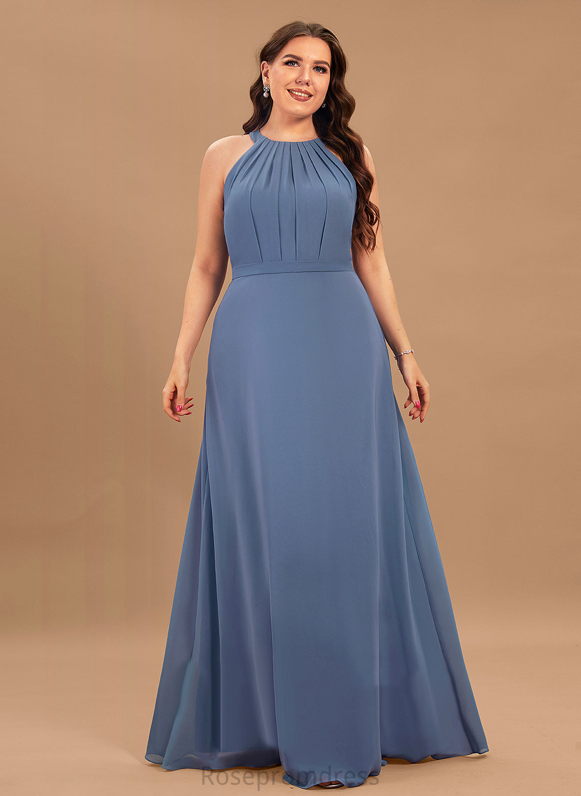 Floor-Length Neckline Length Straps&Sleeves Scoop A-line Fabric Silhouette Jane V-Neck A-Line/Princess Sleeveless Bridesmaid Dresses