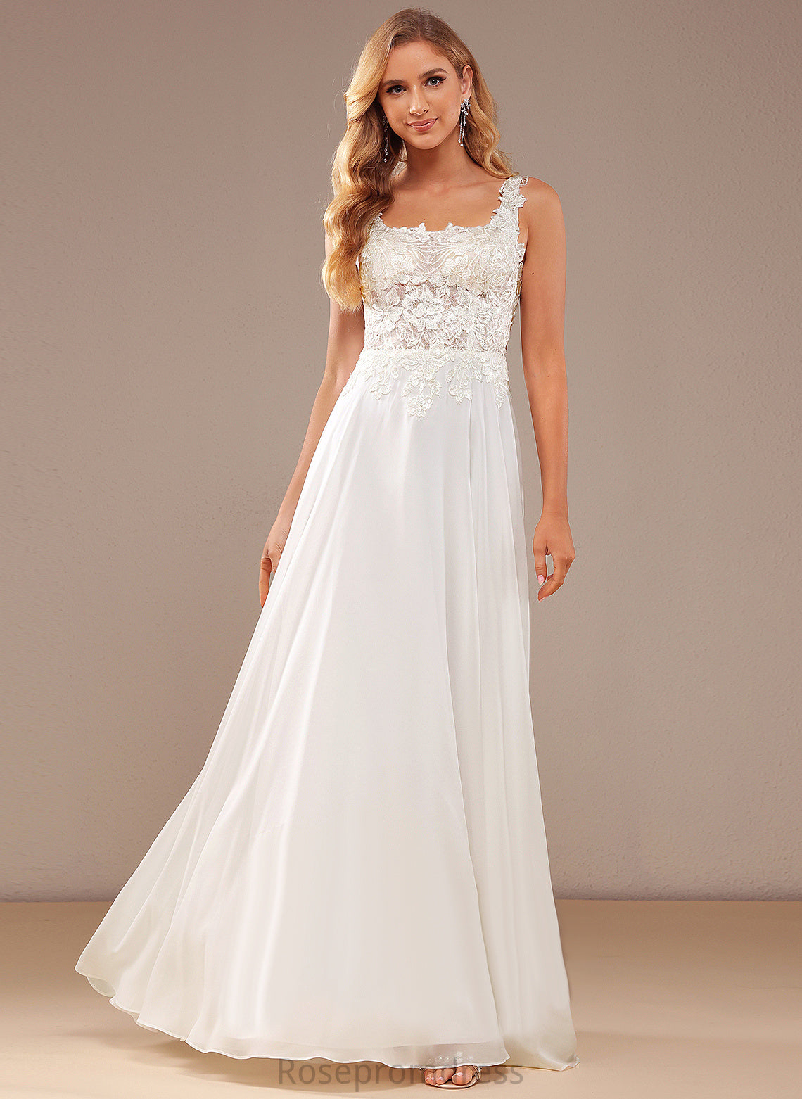 Sequins Dress Square Wedding Dresses Sophia Lace With Wedding Chiffon A-Line Floor-Length