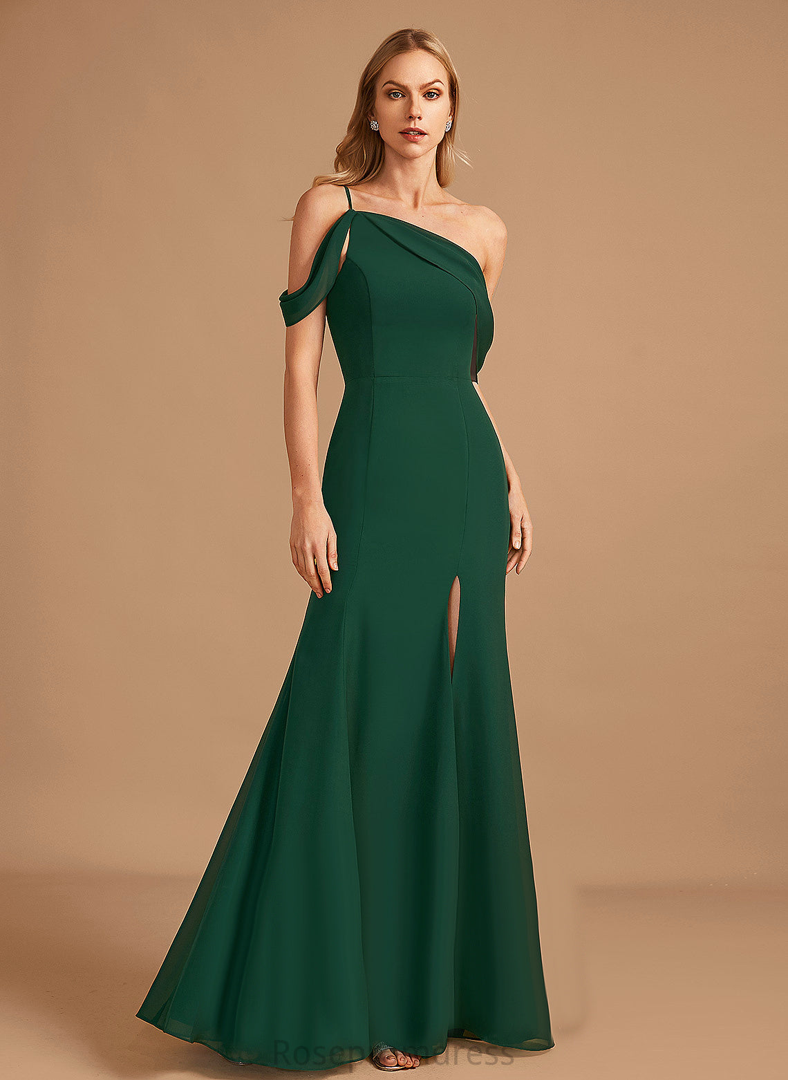 Straps&Sleeves Trumpet/Mermaid Silhouette Floor-Length Neckline Length Fabric OneShoulder Lainey Floor Length A-Line/Princess Sleeveless Bridesmaid Dresses