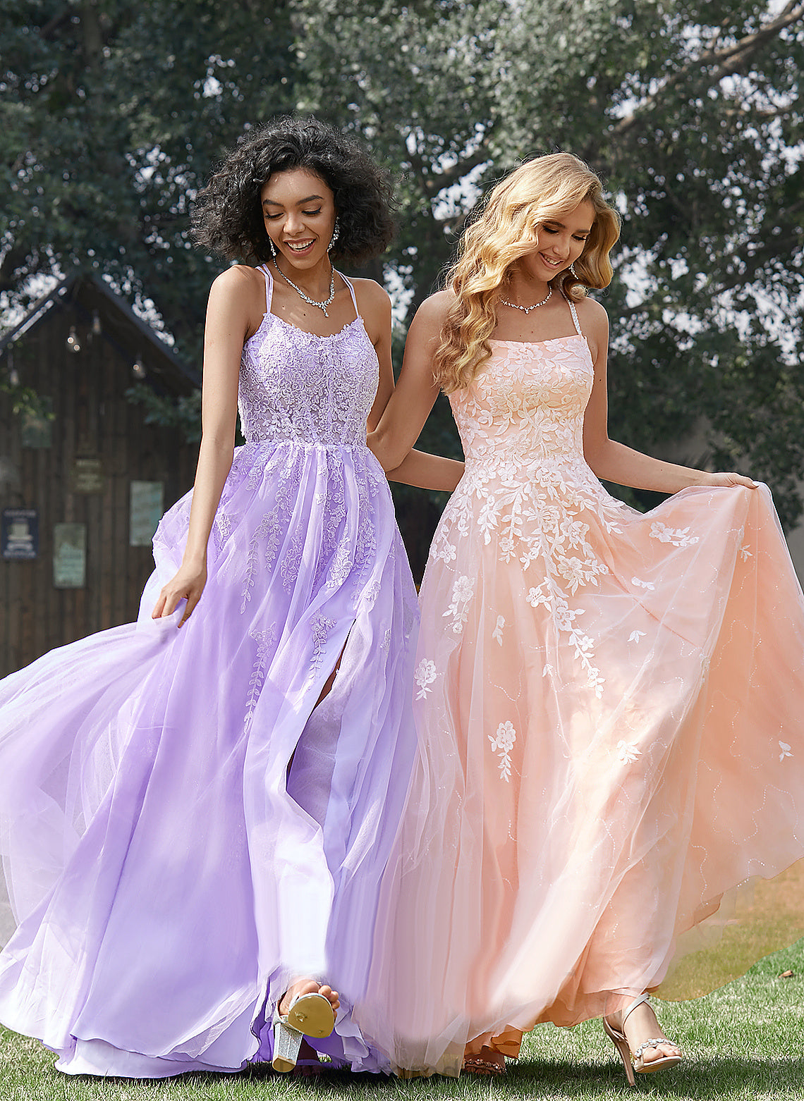 Ball-Gown/Princess With Prom Dresses Sequins Square Floor-Length Tulle Marissa