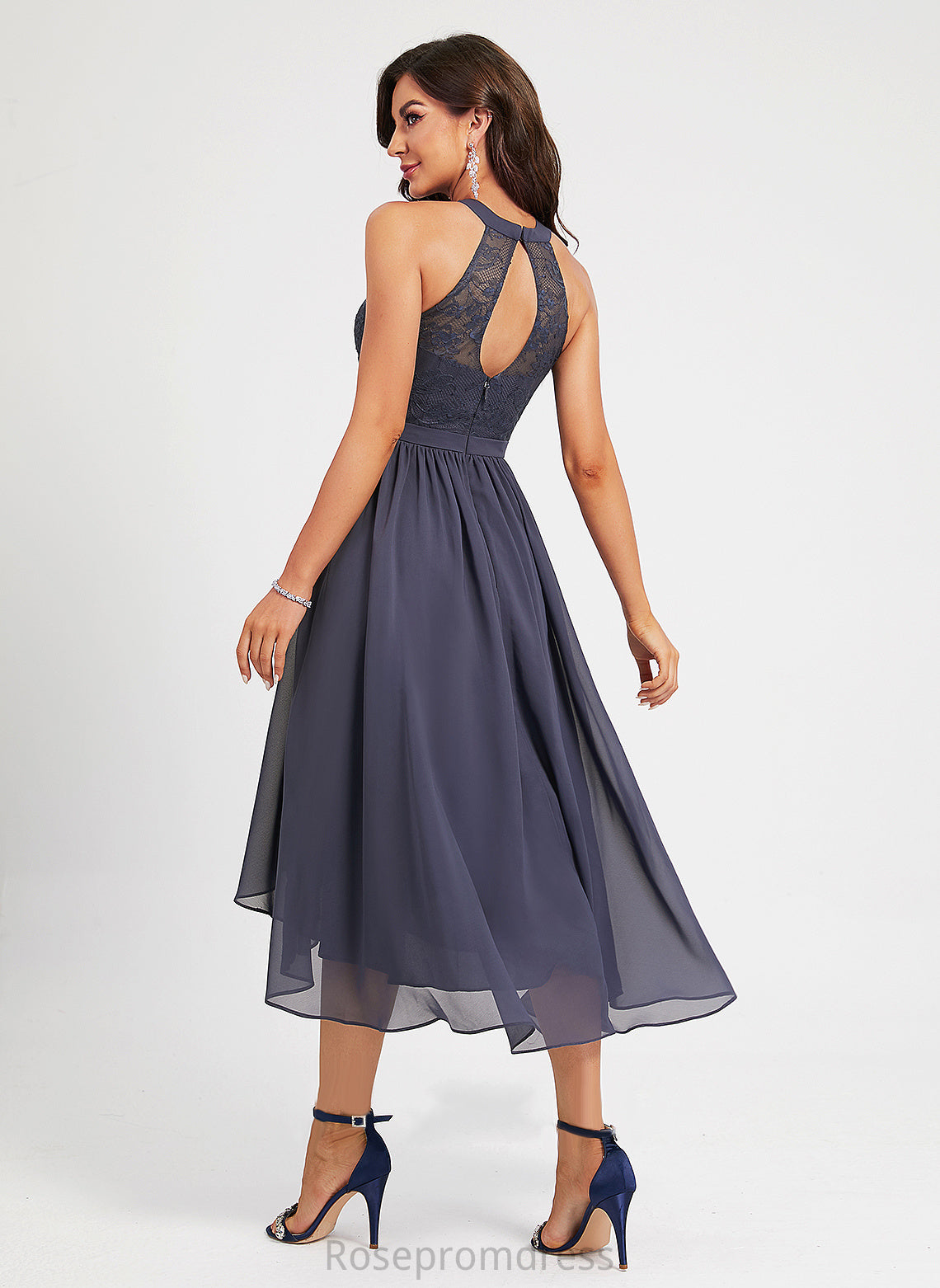 A-Line Dress Asymmetrical Cocktail Dresses Chiffon Jacquelyn Scoop Cocktail Neck