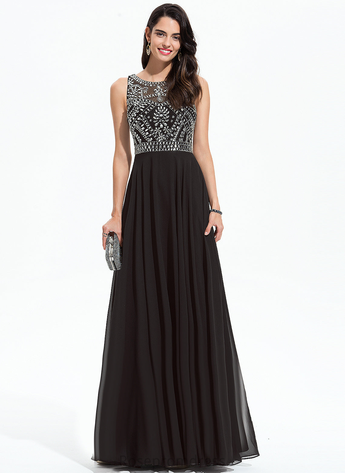 Beading Skyla Scoop With Prom Dresses A-Line Chiffon Floor-Length Sequins